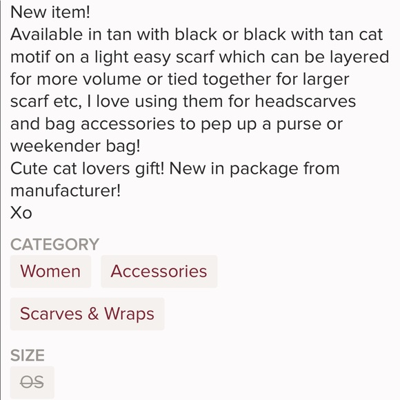 ❌GIFTED❌✔️😺FunOpaqueCatLoversScarfBlack&Tan😺 - Picture 3 of 3